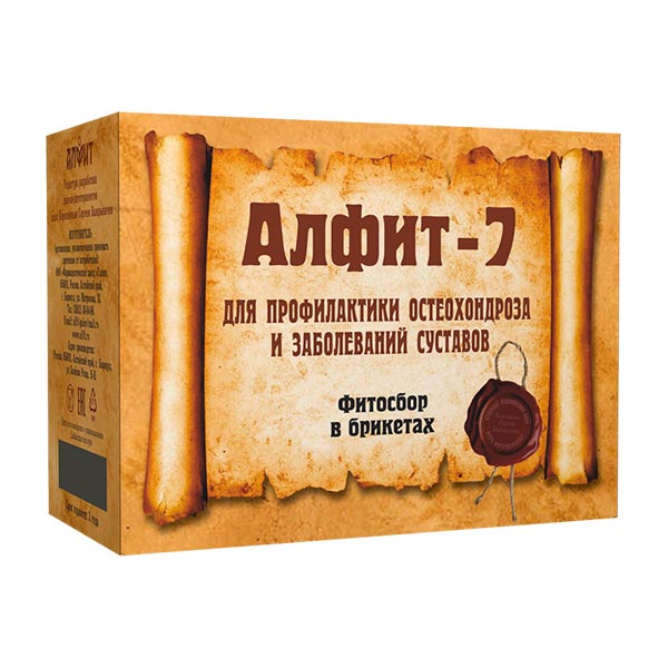 Чайный напиток Алфит-7 Для профилактики остеохондроза и забол. суставов, 60 брикетов х 2 г Чайный напиток Алфит-7 Для профилактики остеохондроза и забол. суставов, 60 брикетов х 2 г