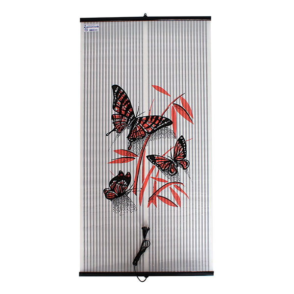 Обогреватель инфракрасный настенный Бабочки красные на белом фоне