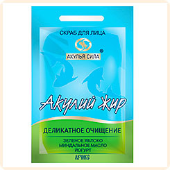 Скраб для лица Деликатное очищение Акулий жир+Зеленое яблоко+Миндальное масло+Йогурт, 10 мл Скраб для лица Деликатное очищение Акулий жир+Зеленое яблоко+Миндальное масло+Йогурт, 10 мл