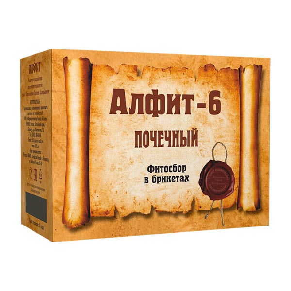 Чайный напиток Алфит-6 Почечный, 60 брикетов х 2 г Чайный напиток Алфит-6 Почечный, 60 брикетов х 2 г