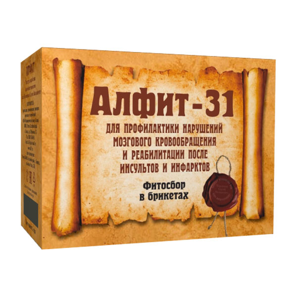 Чайный напиток Алфит-31 Для проф-ки нарушений мозгового кровообращения, 60 брикетов х 2 г Чайный напиток Алфит-31 Для проф-ки нарушений мозгового кровообращения, 60 брикетов х 2 г