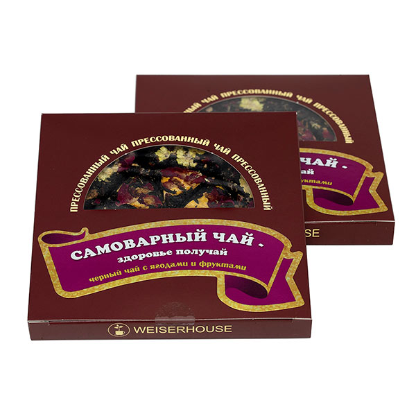 Чай черный с клубникой, изюмом, корой дуба, грушей, тыквой САМОВАРНЫЙ (блин), 125 г Чай черный с клубникой, изюмом, корой дуба, грушей, тыквой САМОВАРНЫЙ (блин), 125 г