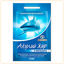 Маска коллагеновая биостимулирующая для лица и декольте Акулий жир-Женьшень, 10 мл Маска коллагеновая биостимулирующая для лица и декольте Акулий жир-Женьшень, 10 мл