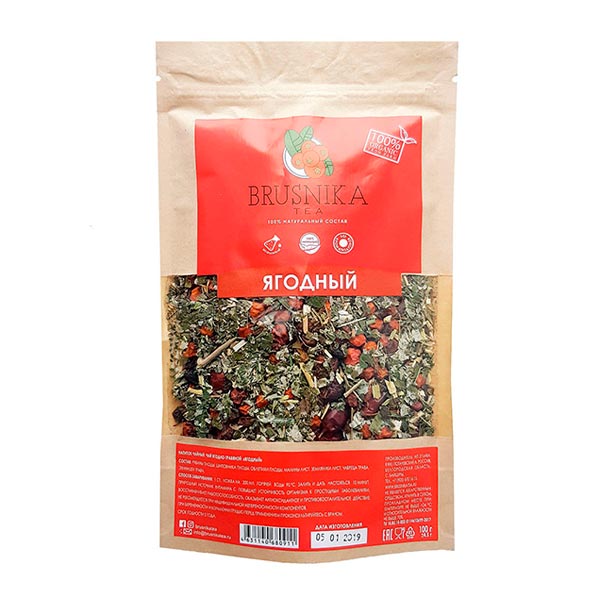 Чай ягодно-травяной Ягодный BrusnikaTea, 100 г