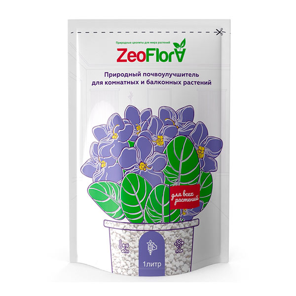 Почвоулучшитель природный для комнатных и балконных растений ZeoFlora (ЦеоФлора), 1 л