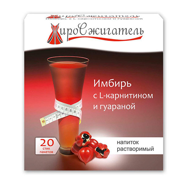 Жиросжигатель Имбирь с L-карнитином и Гуараной, напиток растворимый 20 стик/п х 5,0 г Жиросжигатель Имбирь с L-карнитином и Гуараной, напиток растворимый 20 стик/п х 5,0 г