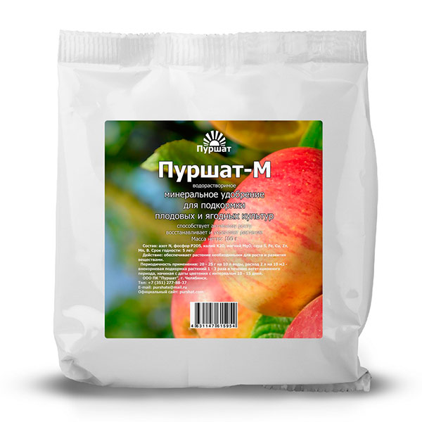 Удобрение минеральное для плодовых и ягодных Пуршат-М (водорастворимое), 100 г