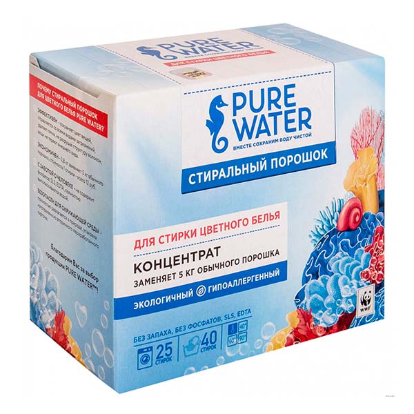 Стиральный порошок для цветного белья Pure Water, 800 г Стиральный порошок для цветного белья Pure Water, 800 г