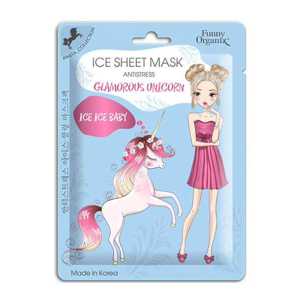 Тканевая ледяная маска, снимающая стресс кожи Funny Organix GLAMOROUS UNICORN, 25 г Тканевая ледяная маска, снимающая стресс кожи Funny Organix GLAMOROUS UNICORN, 25 г