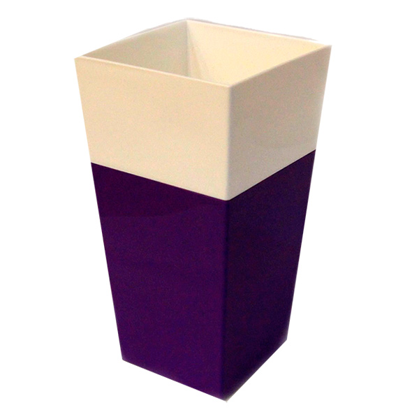 Кашпо Дуэт с фитильным поливом Фиолетовый-белый, 1,8 л