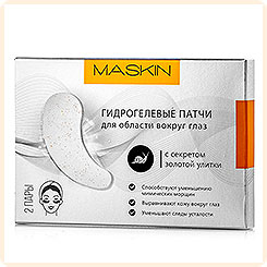 Патчи для области вокруг глаз Гидрогелевые с секретом Золотой улитки MASKIN, 2 пары Патчи для области вокруг глаз Гидрогелевые с секретом Золотой улитки MASKIN, 2 пары