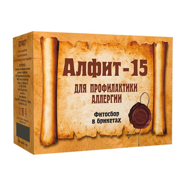 Чайный напиток Алфит-15 Для профилактики аллергии, 60 брикетов х 2 г Чайный напиток Алфит-15 Для профилактики аллергии, 60 брикетов х 2 г