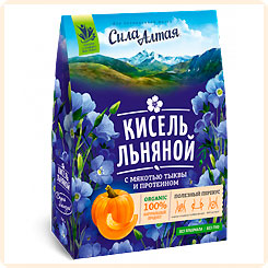 Кисель льняной с мякотью Тыквы и протеином, 150 г Кисель льняной с мякотью Тыквы и протеином, 150 г