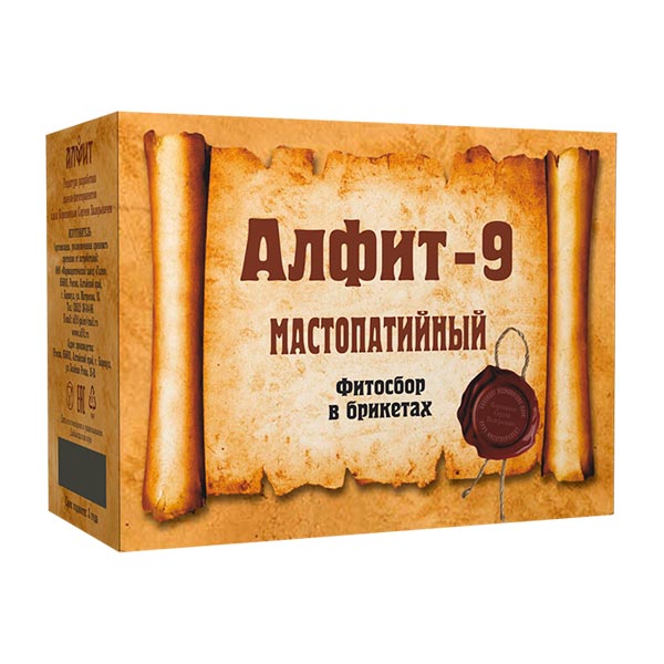 Чайный напиток Алфит-9 Мастопатийный, 60 брикетов х 2 г Чайный напиток Алфит-9 Мастопатийный, 60 брикетов х 2 г