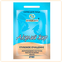 Скраб для лица Глубокое очищение Акулий жир+Абрикосовая косточка+Масло жожоба+Фукус, 10 мл Скраб для лица Глубокое очищение Акулий жир+Абрикосовая косточка+Масло жожоба+Фукус, 10 мл