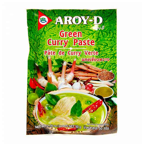 Паста Карри зеленая в пакетике Aroy-D, 50 г