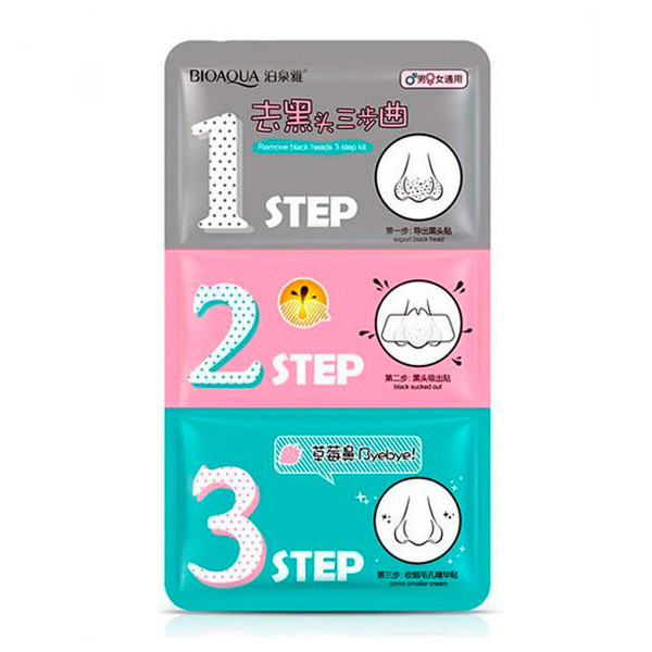 Система очистки пор от черных точек 3 Step Remove Blackhead Kits BioAqua
