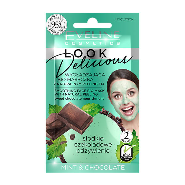 Разглаживающая bio маска для лица с натур. скрабом Mint&Chocolate LOOK DELICIOUS, 10 мл