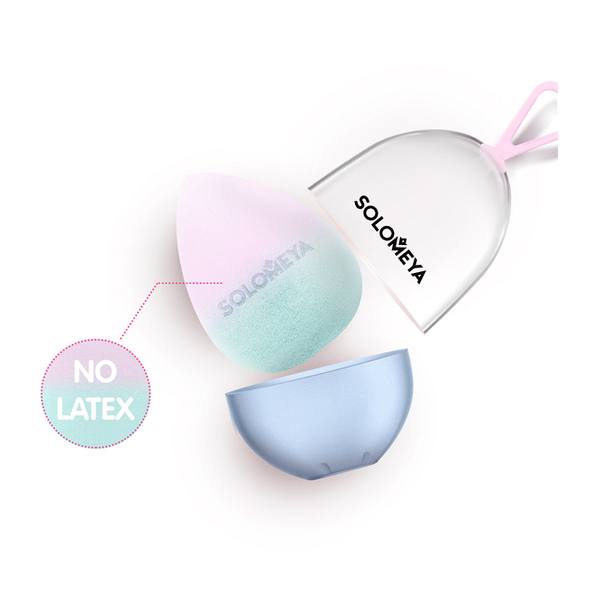 Косметический спонж для макияжа, меняющий цвет Blue-pink Solomeya Косметический спонж для макияжа, меняющий цвет Blue-pink Solomeya