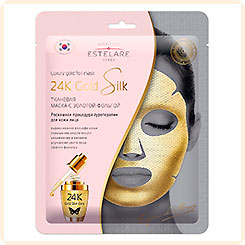 Маска для лица тканевая с Золотой фольгой 24К Gold Silk (Золотой шёлк) Маска для лица тканевая с Золотой фольгой 24К Gold Silk (Золотой шёлк)