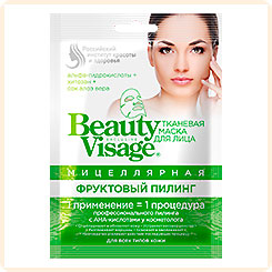 Маска для лица тканевая Beauty Visage Мицеллярная Фруктовый пилинг, 25 мл Маска для лица тканевая Beauty Visage Мицеллярная Фруктовый пилинг, 25 мл