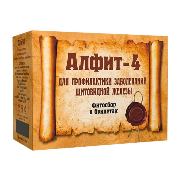 Чайный напиток Алфит-4 Для профилактики заболеваний щитовидной железы, 60 брикетов х 2 г Чайный напиток Алфит-4 Для профилактики заболеваний щитовидной железы, 60 брикетов х 2 г
