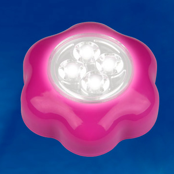 Светильник-ночник светодиодный на батарейках Пушлайт-Розовый цветок