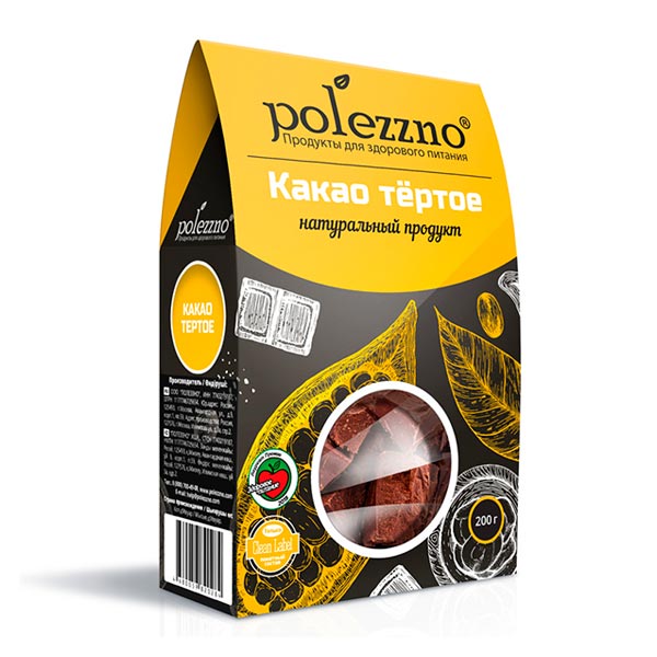 Какао тёртое Polezzno, 200 г Какао тёртое Polezzno, 200 г