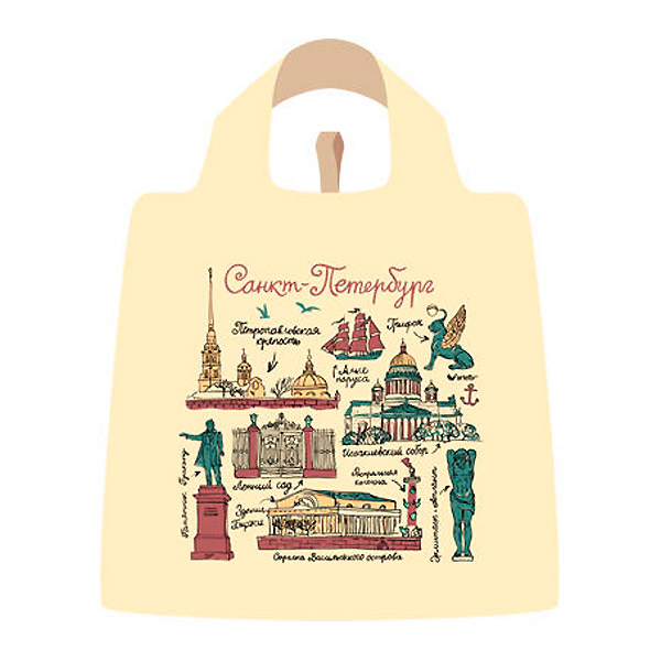 Сумка Soft Bag Питерские зарисовки (бежевая) Сумка Soft Bag Питерские зарисовки (бежевая)