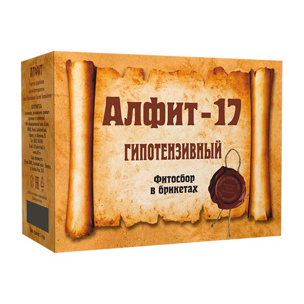 Чайный напиток Алфит-17 Гипотензивный, 60 брикетов х 2 г Чайный напиток Алфит-17 Гипотензивный, 60 брикетов х 2 г