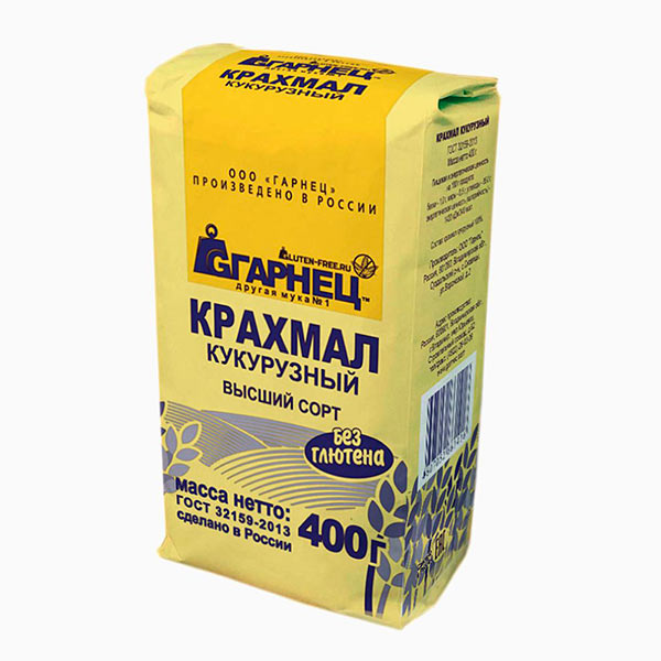 Крахмал Кукурузный без глютена Garnec, 400 г Крахмал Кукурузный без глютена Garnec, 400 г